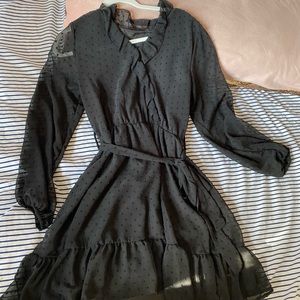 Midi Black Dress by Shein